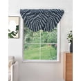 thumbnail image 2 of Waterfall Valances for Windows, Navy Blue Striped Kitchen Sheer Valance Curtains, Modern Abstract Art Aesthetics Rod Pocket Elegant Swag Valances for Living Room Bedroom, 47.2"x38.5", 3 Panel, 2 of 8