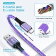 thumbnail image 6 of Type C Charger Block, Hootek 2 Pack USB C Cable 10FT Fast Charging Cable with USB Wall Charger Block, USB A to USB C Type C Cable Charging Cords, Type C Block Charger Adapter Cube USB Brick, Purple, 6 of 9