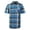 Blue / White, variant on Men's Plaid Checkered Button Down Casual Short Sleeve Regular Fit Dress Shirt (Blue / White,S)