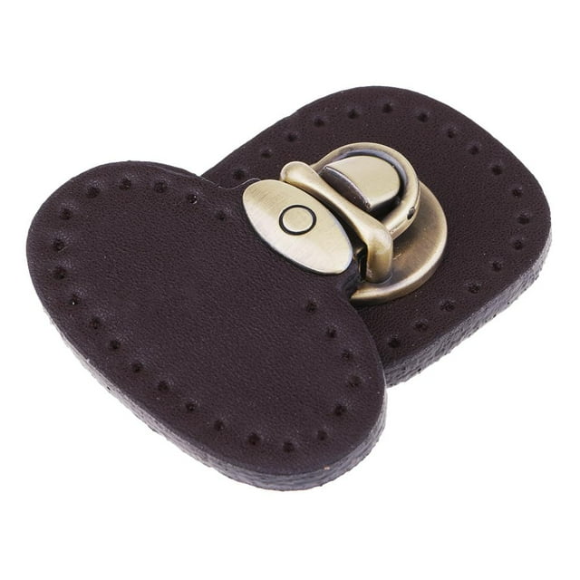 yuksok Leather Handbag Bag Closure Lock Fastener Snaps Buckles Clasp Coffee