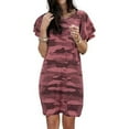 thumbnail image 5 of Sinhoon Women Dress Camouflage Print Long T-shirt Short Sleeve T-shirt Short Loose Dress Female Summer T shirts, 5 of 7