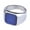 Blue, variant on Men's Stainless Steel Personality Simple Vintage Square Large Brown Gemstone Biker Ring Statement Band Black Size 13