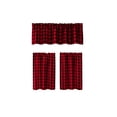thumbnail image 2 of MMJ Sheer Curtains Semi Sheer Coffee Valance 3 Piece Set Nylon Short Window Filtering Thermal Insulated Kitchen 53.94x17.72in, 2 of 6