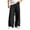 Black, variant on OOOUM Crinkle Wide Leg Pants for Men Relaxed Baggy Linen pants men's comfortable Lightweight Trousers Black XXXL