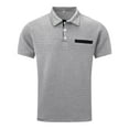 thumbnail image 2 of NIEWTR Men's Fashion Polo Shirts Casual Short Sleeve Golf Shirts Color Block Cotton Tops(Grey,S), 2 of 5