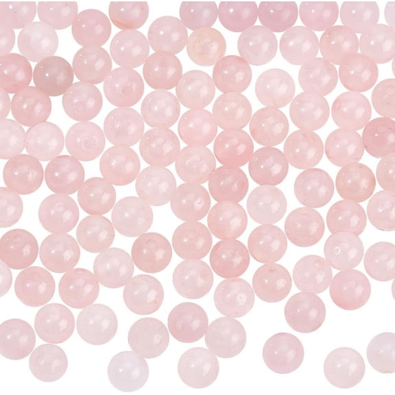 1Box 170-180 Pcs 2 Strands Rose Quartz Gemstone Beads 4mm Round Pink Loose Beads Gemstone Beads Lucky Chakra Beads for DIY Craft Bracelet Necklace Jewelry Making