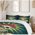 thumbnail image 6 of Ambesonne Sugar Skull Duvet Cover Set, Day of Dead Grunge, 2-Calking, Dark Teal, 6 of 7
