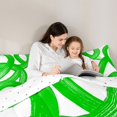 thumbnail image 4 of Castle Fairy Watercolor Paint Loop Twin Comforter Sets 2pcs,Abstract Rough Circle Bedding Set,Green White,Reversible,1 Comforter and 1 Pillowcase, 4 of 6