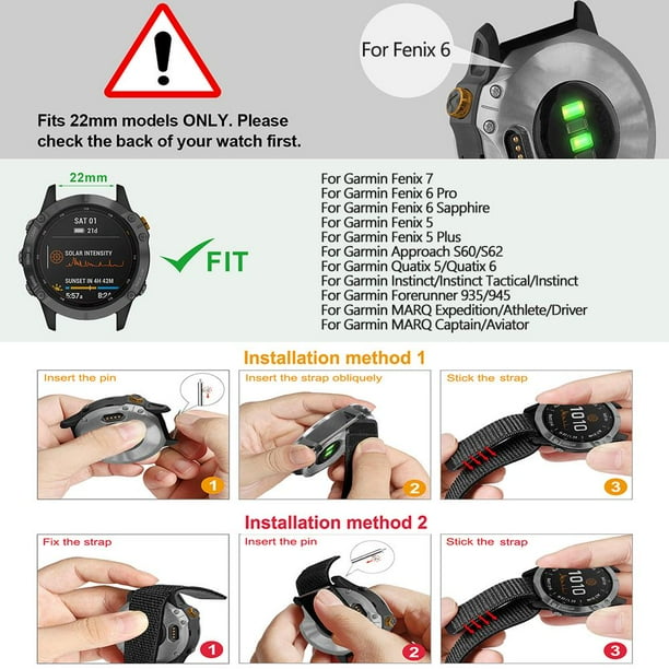Peggybuy Nylon Loop Strap for Fenix 7 6 Pro 5 5 Plus Watch Band 22mm Black Walmart