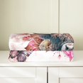 thumbnail image 2 of Cowhide Throw Blanket Throw 50x60 Inch for Bedroom,Watercolor Garden Flower Fleece Blanket,Flying Butterfly Bed Blanket,Boho Mandala Flower Flannel Blanket, 2 of 5