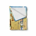 thumbnail image 2 of Cartoon Soft Flannel Fleece Blanket, Historical Egypt Characters with Pyramids Cleopatra King Mummy Child Design Image, Cozy Plush for Indoor and Outdoor Use, 60" x 80", Multicolor, by Ambesonne, 2 of 6
