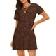 thumbnail image 1 of Fotbe Dark Brown Glitter Bata de Dormir para Mujer con Estampado, Camisón de Algodón de Manga Corta, Ropa de Dormir Casual, 1 of 6
