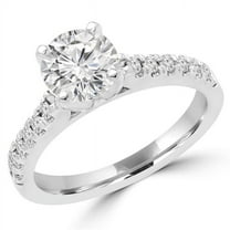 MD160214-3.75 0.8 CTW Multi-Stone Round Diamond Engagement Ring in 14K White Gold - Size 3.75
