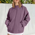 thumbnail image 2 of Yigetop Hiking Jacket Women, Ladies' Versatile Sports Large Size Jacket Womens Jackets Purple 3XL, 2 of 9