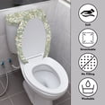 thumbnail image 3 of HELLHERO Daisy Pattern Design Polyester Fabric Bathroom Toilet Cover Set for Hotel Home Toilet Seat Covers with Stretch 2 Pieces, 3 of 7