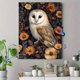 thumbnail image 4 of Qisvanset Framed Canvas Wall Art 12x16 Inch Mushroom Wildflower Barn Owl Woodland Art, 4 of 5