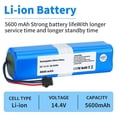 thumbnail image 5 of Batería de repuesto de 5600 mAh para Proscenic M7, M8, M7 Max, LDS M7 Pro, V980 Max, V980 Plus, Lydsto R1, Viomi S9, Onson J30 Pro, Roidmi Eve Plus, Onson J30 Pro, batería de iones de litio de 14,4 V., 5 of 5
