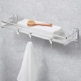 thumbnail image 5 of Modern 304 Stainless Steel Chrome Bathroom Towel Rack Shelf with 3 Hooks, 5 of 6