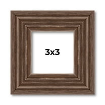 3x3 Frame Brown Farmhouse Solid Wood Picture Frame Width 1.5 Inches | Interior Frame Depth 0.5