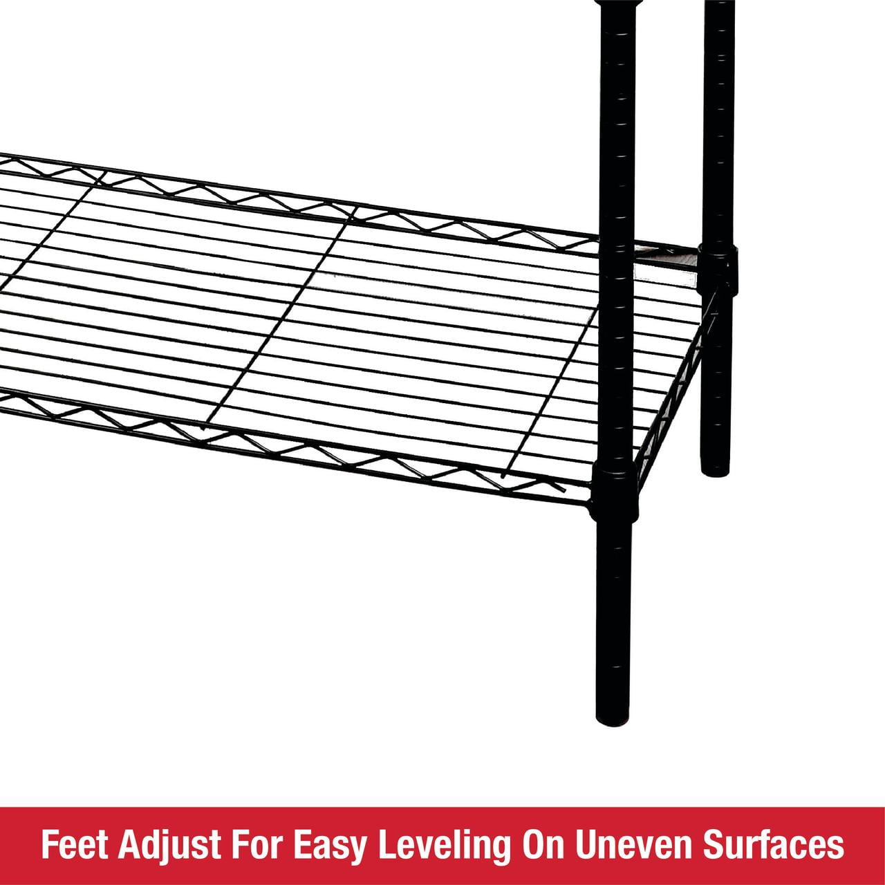 Rubbermaid Heavy Duty 5-Tier Black Wire Shelving Unit, 1250lb Capacity