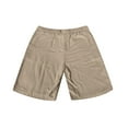 thumbnail image 4 of Godokuleh Lininco Mens Shorts, Mokaloha Mens Shorts, Men's Breathable Linen Embroidered Logo Loose Holiday Short Khaki M, 4 of 5