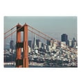 thumbnail image 1 of United States Cutting Board, San Francisco Bridge and Cityscape Metropolis Financial District, Decorative Tempered Glass Cutting and Serving Board, Large Size, Pale Blue Orange White, by Ambesonne, 1 of 1