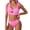 Pink, variant on Women's Support Bikini Set Two Piece Swimsuit Notch Neck with Spaghetti Straps Solid Pattern Quick Dry Nylon Spandex for Vacation