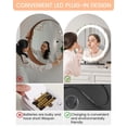 thumbnail image 4 of 19 Inch Large Round Vanity Mirror with Lights, Round Led Makeup Mirror, Lighted Up Makeup Mirror with Lights for Bedroom Tabletop, Smart Touch Control 3 Colors Dimmable, 360°Rotation (White), 4 of 9
