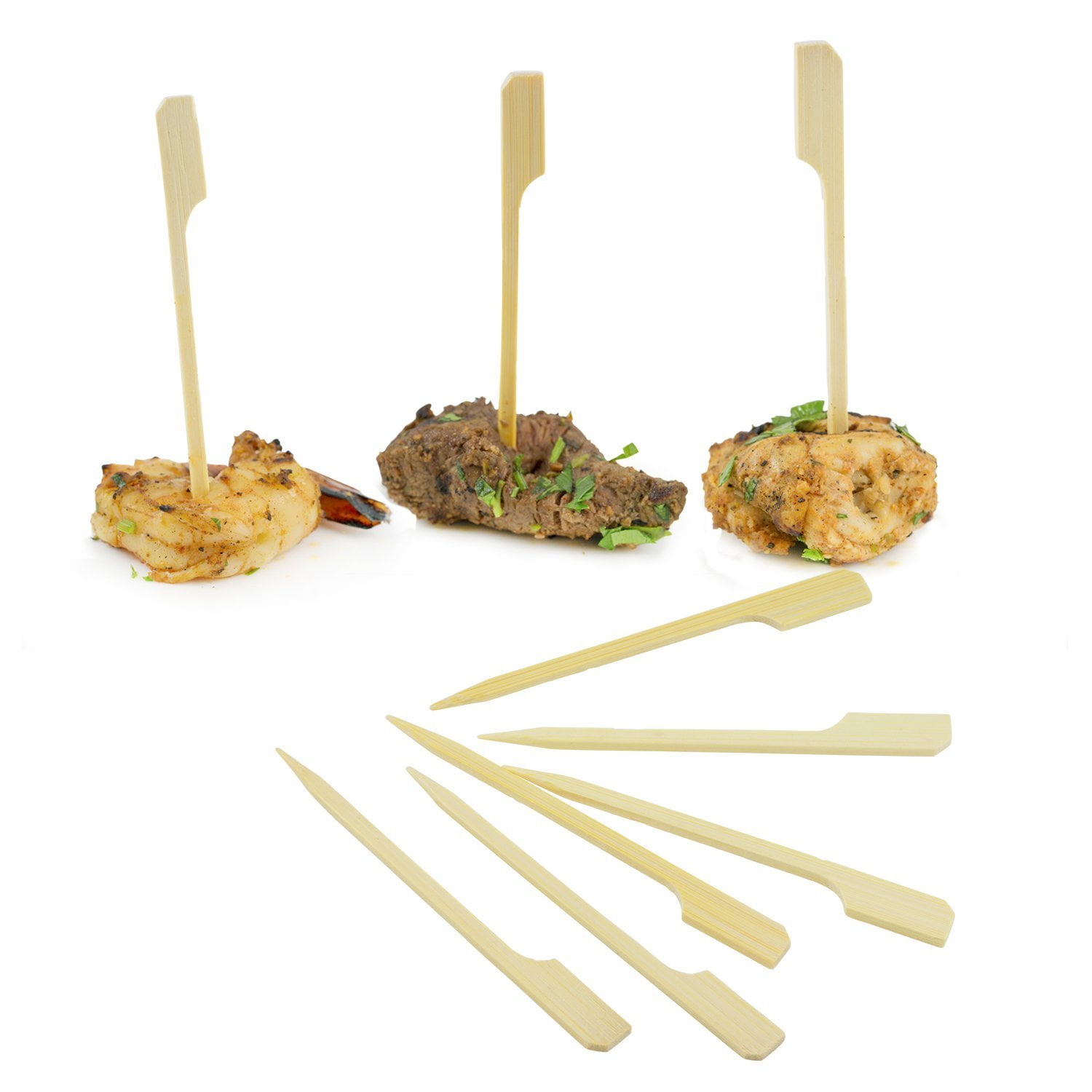 Houseables Bamboo Skewers, Appetizer Picks, Paddle Sticks, Toothpicks