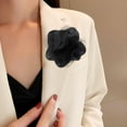 thumbnail image 2 of Satin Fabric Rose Flower Brooch for Women 5.5in Oversized Camellia Corsage Elegant Floral Boutonniere for Wedding Party Dance Banquet Ceremony Dress Accessory Handmade Jewelry, 2 of 12