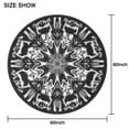 thumbnail image 6 of Black White Tie Dye Mandala Pattern Round Tablecloth 60"x60",Wrinkle Wipeable Table Cloth for Kitchen Dining Room Picnic Patio Party, 6 of 6