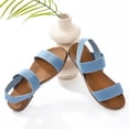 thumbnail image 4 of Ataiwee Women's Flat Slide Sandals - Casual Adjustable Elastic Strappy Double Bands Summer Flat Sandals., 4 of 6