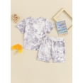 thumbnail image 5 of Musuos Baby Boys Leisure Shorts Set, 0-3 Years Tie-dye Print Short Sleeve Fashion T-shirt with Elastic Waist Shorts Summer Outfit, 5 of 10