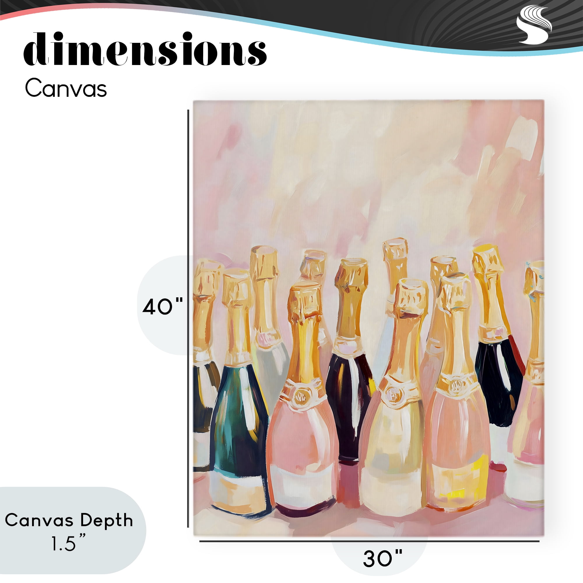 Stupell Industries Blush Champagne Bottles Collection Canvas Wall Art, design by The Prints Vibe