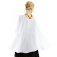 thumbnail image 6 of TiaoBug Women Chiffon Wedding Dress Capes High Low Shawl Bridal Bolero Shrug Lightweight Capelet White One Size, 6 of 7