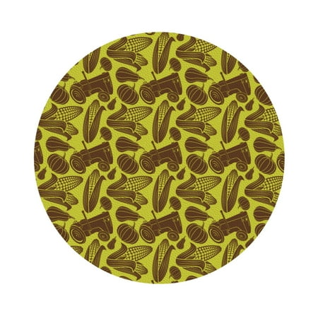 

Cauagu Countryside Pumpkin Tractor for Round Coaster Drink Coasters Set of 4 Leather Bar Beer Beverage Cup Mat for Drinks for Tabletop Protection & Coffee Table Decor