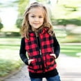 thumbnail image 5 of LYMAYTER Little Boys Girls Vest Sleeveless Jacket for Kids Toddler Plaid Cotton Thickened Waistcoat Winter Lapel Jacket for 3-7 T, 5 of 9
