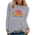 thumbnail image 2 of SBYOJLPB Fashion Women's Spring Printed Long Sleeves Round Neck Casual Tee Tops Gray 4(S), 2 of 5