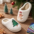thumbnail image 7 of TEAHOO Toddler Christmas Slippers Gingerbread Man Non-Slip Warm Indoor Bedroom Holiday Slippers White Christmas Trees Toddler 8, 7 of 7
