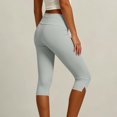 thumbnail image 5 of JnLxul Capri Leggings for Women Elastic Waist Slim Fitting Stretchy Side Split Casual Trendy Workout Yoga Pants Capris(Medium,Gray), 5 of 5