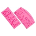 thumbnail image 2 of YARNOW 2pcs Circus Themed Cake Molds Silicone Fondant Molds Cartoon Animal Silicone Molds, 2 of 5