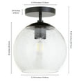 thumbnail image 5 of Evelyn&Zoe Bartlett 9" Wide Semi Flush Mount with Glass Shade in Matte Black/Seeded, 5 of 7
