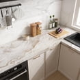 thumbnail image 4 of 12"x354" Glossy Liquid Marble Contact Paper Peel And Stick Beige Wallpaper Removable Self Adhesive Countertop Waterproof Vinyl Film For Kitchen Bathroom Shelf Liners, 4 of 9