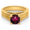 thumbnail image 5 of FB Jewels 14K Yellow Gold Ring with Dark Pink CZ Cubic Zirconia Charm, 5 of 5