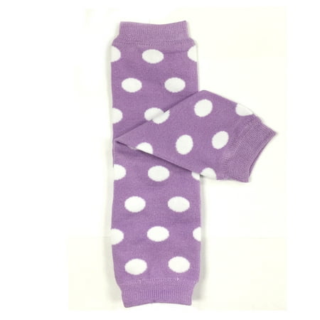

Wrapables® Baby Polka Dot and Solid Color Leg Warmers O/S Lilac and White Dots