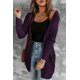 thumbnail image 3 of ABPHQTO Cárdigan de mujer morado con bolsillo delantero y cierre de botones, 3 of 5