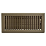 Imperial 4-inch x 10-inch Chocolate Steel Painted Louvered Floor Register