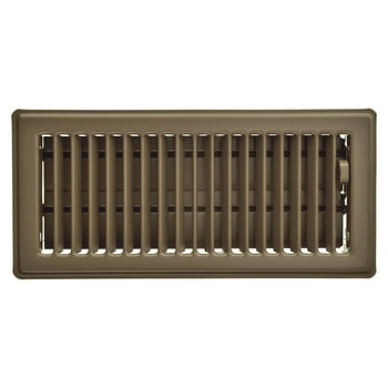 Imperial 4-inch x 10-inch Chocolate Steel Painted Louvered Floor Register