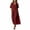 Wine, variant on Bxsruta Women's Wrap V Neck Midi Dress Button Front Short Sleeve Loose Fit Casual Faux Linen Summer Dress Breathable Lightweight Versatile Everyday Flattering
