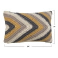 thumbnail image 2 of Creative Co-Op Creative Co-Op Cotton Crocheted Lumbar Pillow with Chevron Pattern, Multicolor, 2 of 4
